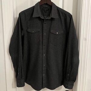 Banana Republic Slim Fit Denim Overshirt Charcoal